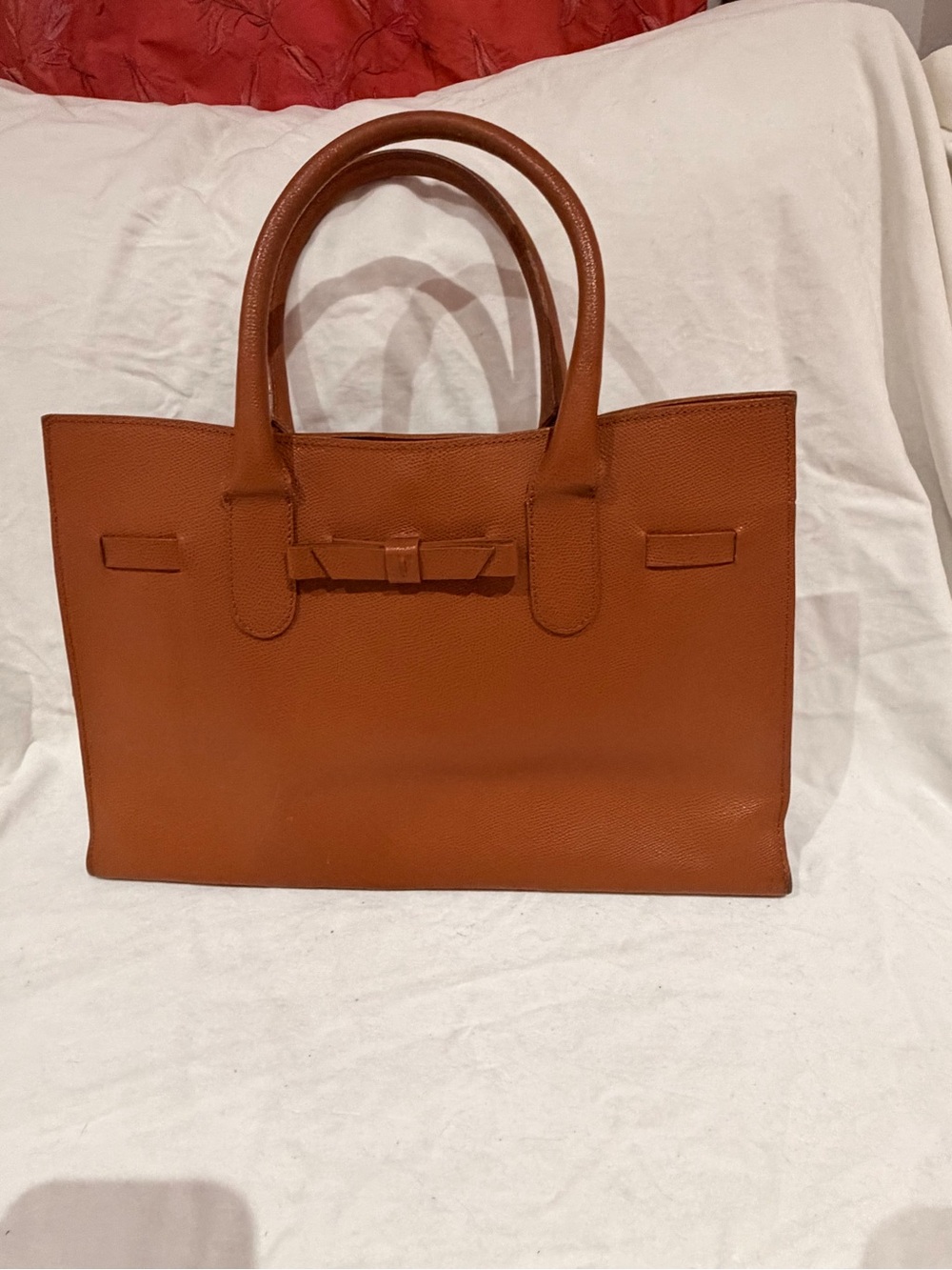 Structured Genuine Leather Tote Bag Made in Italy